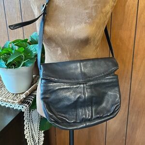 Vintage Levis Strauss Co Leathers Black Pebbled Leather Crossbody Bag Adjustable